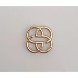Çanta Aksesuar 2 cm Çiçek Light Gold Plaka Süs