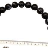 Çanta Aksesuar 20 Cm 22 Mm Boncuklu Çanta Sapı Gümüş Metalli Siyah Tonlu
