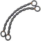 Çanta Aksesuar 20 mm Oval Ahşap Boncuklu 40 cm Siyah Renk Çanta Sapı