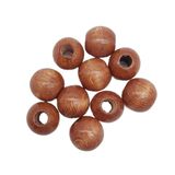 Çanta Aksesuar 24 mm Ahşap Yuvarlak Boncuk Taba Renk 10 Adet