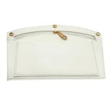 Çanta Aksesuar 24x15 cm Beyaz Renk Troklu Suni Deri Cep Light Gold Metalli