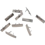Çanta Aksesuar 4.8x1.4 cm Metal Etiket Plaka Süs Gümüş Renk 10 Adet