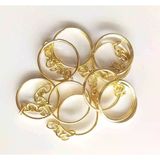 Çanta Aksesuar Anahtarlık Halkası 10 Lu Light Gold Renk