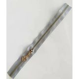 Çanta Aksesuar Başlıklı Fermuar 30 Cm Light Gold Metal Açık Gri