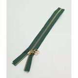 Çanta Aksesuar Başlıklı Fermuar 30 Cm Light Gold Metal Zümrüt Yeşili
