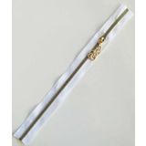 Çanta Aksesuar Başlıklı Fermuar 40 Cm Light Gold Metal Beyaz