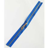 Çanta Aksesuar Başlıklı Fermuar 40 Cm Light Gold Metal Saks Mavi