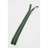 Çanta Aksesuar Başlıklı Fermuar 40 Cm Light Gold Metal Zümrüt Yeşili