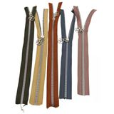 Çanta Aksesuar Başlıklı Fermuar Set 30 Cm Gümüş Metal 5 Adet (Haki ,Bej, Taba, Gri, Vizon)