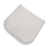 Çanta Aksesuar Beyaz Gerçek Deri 12x12 cm Oval Kenar Cep