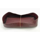 Çanta Aksesuar Bordo Suni Deri 28x13 cm Yüksek Çanta Tabanı Light Gold Metalli