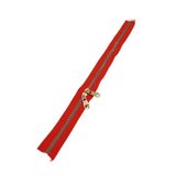 Çanta Aksesuar Çift Başlı Kırmızı Fermuar Light Gold Metal 40 Cm
