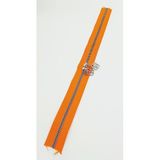 Çanta Aksesuar Çift Başlı Turuncu Fermuar Gümüş Metal 40 Cm