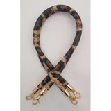 Çanta Aksesuar Çift Kordon Çanta Sapı Leopar Light Gold Metalli