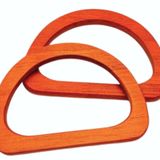 Çanta Aksesuar D Model 12x8 cm Taba Renk Ahşap Çanta Sapı
