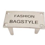 Çanta Aksesuar Fashion Bagstyle Yazılı Plaka Süs Gümüş Renk