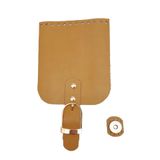 Çanta Aksesuar Gerçek Deri 21x12 cm Hardal Renk Çanta Kapağı Light Gold Metalli