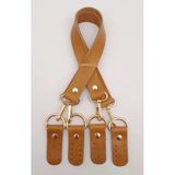 Çanta Aksesuar Gerçek Deri 55 Cm Misu Model Çift Sap Açık Taba Renk Light Gold Metal