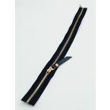 Çanta Aksesuar Gerçek Deri Başlıklı Siyah Fermuar 40 Cm Light Gold Metal