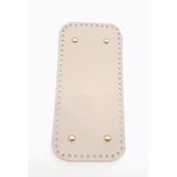 Çanta Aksesuar Gerçek Deri Bej 25X12 cm Dikdörtgen Light Gold Metalli Çanta Tabanı