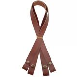 Çanta Aksesuar Gerçek Deri Çıtçıtlı Çanta Sapı Kızıl Kahve Renk Antik Metalli