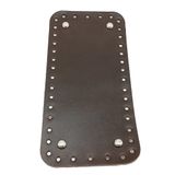 Çanta Aksesuar Gerçek Deri Koyu Kahve 25X12 cm Dikdörtgen Gümüş Metalli Çanta Tabanı