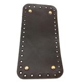 Çanta Aksesuar Gerçek Deri Koyu Kahve 25X12 cm Dikdörtgen Light Gold Metalli Çanta Tabanı