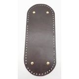 Çanta Aksesuar Gerçek Deri Koyu Kahve 30X12 cm Oval Light Gold Metalli Çanta Tabanı