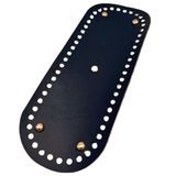 Çanta Aksesuar Gerçek Deri Lacivert 30X12 cm Oval Light Gold Metalli Çanta Tabanı
