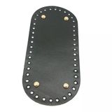 Çanta Aksesuar Gerçek Deri Siyah 25X12 cm Oval Light Gold Metalli Çanta Tabanı