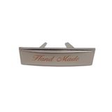 Çanta Aksesuar Handmade Yazılı Metal Etiket Plaka Süs Gümüş Renk