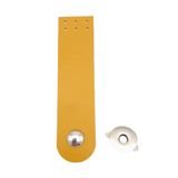 Çanta Aksesuar Hardal Renk Tek Kat Suni Deri Kapak 10.5x2.5 cm Gümüş Metal