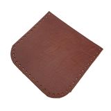 Çanta Aksesuar Kızıl Kahve Gerçek Deri 12x12 cm Oval Kenar Cep