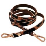 Çanta Aksesuar Leopar Renk 5 mm Suni Deri Spagetti Model Çanta Sapı Light Gold Metal