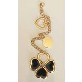 Çanta Aksesuar Light Gold Sarkaç Süs Yonca Kalp Daire