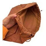 Çanta Aksesuar Örgü Çantaya Hazır Astar Tabanlı Büzgülü 22x12 cm Açık Kahve Renk