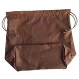 Çanta Aksesuar Örgü Çantaya Hazır Astar Tabanlı Büzgülü 22X12Cm Koyu Kahve