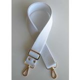 Çanta Aksesuar Pamuklu Kolon 120X4 Cm Light Gold Metal Beyaz