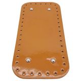 Çanta Aksesuar Parlak Rugan Deri 25x12 cm Dikdörtgen Çanta Tabanı Açık Taba Renk Gümüş Metalli