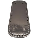 Çanta Aksesuar Parlak Rugan Deri 32x12 cm Dikdörtgen Çanta Tabanı Antrasit Renk Gümüş Metalli
