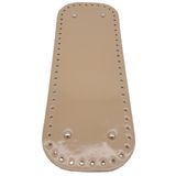 Çanta Aksesuar Parlak Rugan Deri 32x12 cm Dikdörtgen Çanta Tabanı Bej Renk Gümüş Metalli