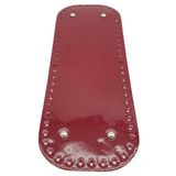 Çanta Aksesuar Parlak Rugan Deri 32x12 cm Dikdörtgen Çanta Tabanı Bordo Renk Gümüş Metalli