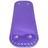 Çanta Aksesuar Parlak Rugan Deri 32x12 cm Dikdörtgen Çanta Tabanı Mor Renk Gümüş Metalli