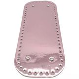 Çanta Aksesuar Parlak Rugan Deri 32x12 cm Dikdörtgen Çanta Tabanı Pudra Renk Gümüş Metalli