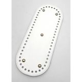 Çanta Aksesuar Suni Deri 30x12 Cm Oval Çanta Tabanı Beyaz Renk Silvery Aparatlı