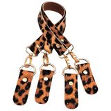 Çanta Aksesuar Suni Deri 55 Cm Misu Model Çift Sap Leopar Renk Light Gold Metal