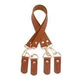 Çanta Aksesuar Suni Deri 55 Cm Misu Model Çift Sap Taba Renk Light Gold Metal