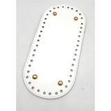 Çanta Aksesuar Suni Deri Beyaz Renk OvalTaban 25X12 Cm Light Golden Metalli