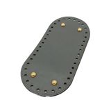 Çanta Aksesuar Suni Deri Gri Renk 25X12 cm Oval Çanta Tabanı (Light Gold Aparatlı)