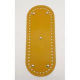 Çanta Aksesuar Suni Deri Hardal Renk 30X12 cm Oval Çanta Tabanı (Gümüş Aparatlı)